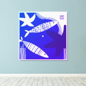 Toile de poisson et d'étoile de mer (Insitu (Plancher de Bois))