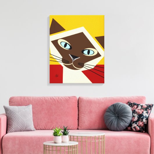 Toile de portrait de chat Siamese (Insitu(Salon))