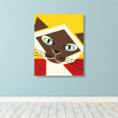 Toile de portrait de chat Siamese (Insitu (Plancher de Bois))