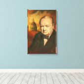 Toile de portrait Winston Churchill (Insitu (Plancher de Bois))