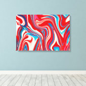 Toile de pourage de peinture rouge blanc et bleu (Insitu (Plancher de Bois))