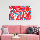 Toile de pourage de peinture rouge blanc et bleu (Insitu(Salon))