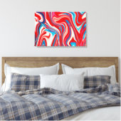 Toile de pourage de peinture rouge blanc et bleu (Insitu(Chambre))
