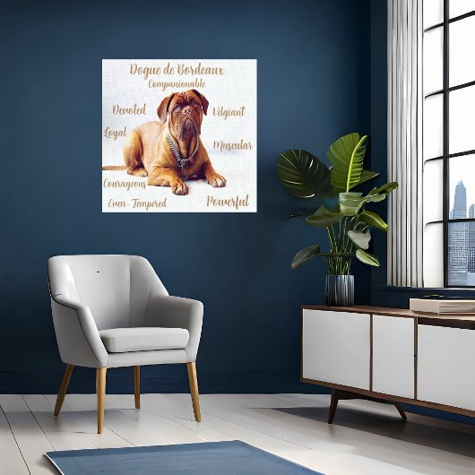 Toile de race canine avec traits de tempérament