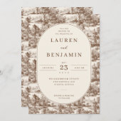 Toile de Romance Wedding Kaart (Voorkant / Achterkant)