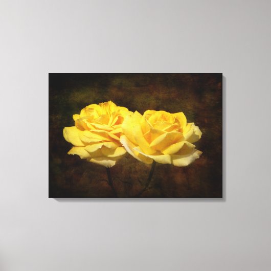 Toile de roses jaunes texturée Imprimer (Recto)