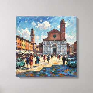 Toile de scène ensoleillée de la Piazza de Bologne