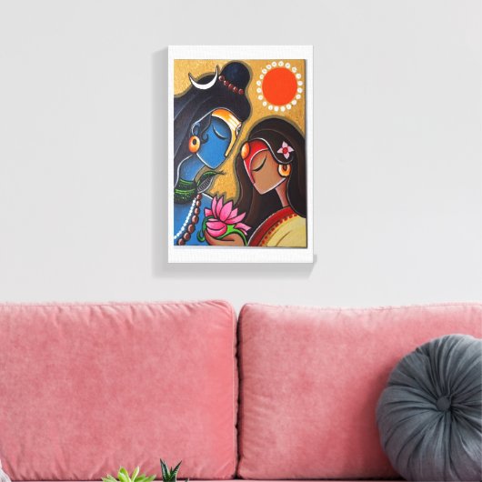 Toile de Shiv et Parvati (Insitu(Salon))