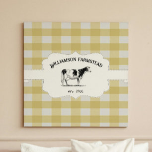 Toile de vache de ferme à Buffle jaune imprimé