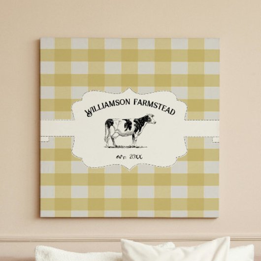 Toile de vache de ferme à Buffle jaune imprimé