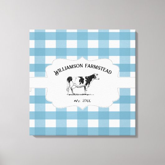 Toile de vache de ferme Plaid à Buffle Bleu Imprim (Recto)