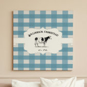 Toile de vache de ferme Plaid à Buffle Bleu Imprim