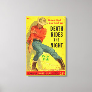 Toile Death Rides La nuit couverture du livre de l'ouest