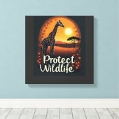Toile Débardeur de girafe de la savane (Insitu (Plancher de Bois))