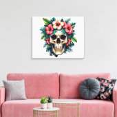 Toile Décay tropicale : Fleur et os (Insitu(Salon))