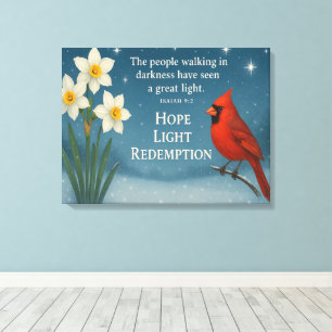 Toile Décembre Verset Biblique Espoir Joie Amour Rédempt