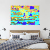 Toile Décharge coronale jaune cyan abstrait (Insitu(Chambre))