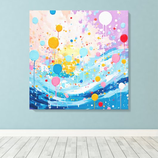 Toile Déchets de points colorés (Insitu (Plancher de Bois))