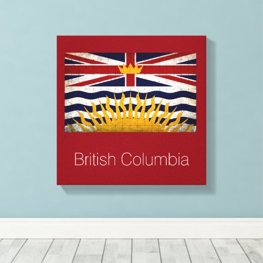 Toile Déchiré drapeau de la Colombie-Britannique (Insitu (Plancher de Bois))
