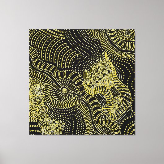 Toile Déchirer la ligne pointillée - Graphisme aborigène (Recto)