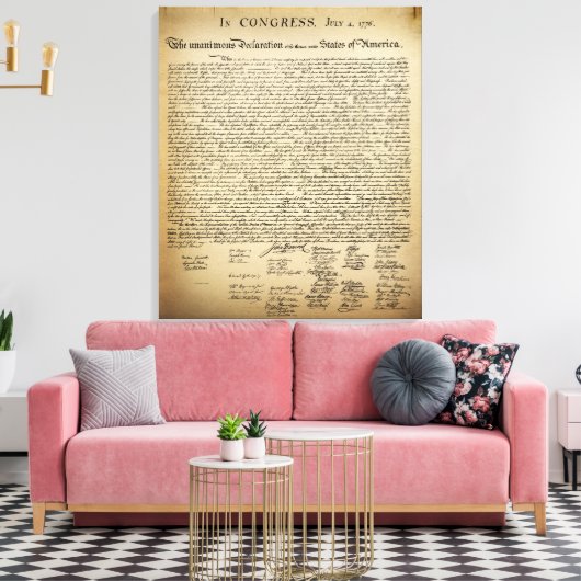 Toile Déclaration vintage d'indépendance (Insitu(Salon))