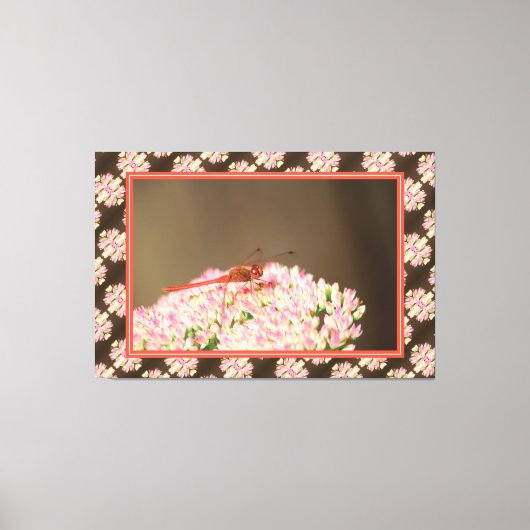 Toile Décor Art Dragonfly Coral Rouge (Recto)