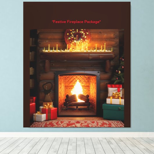 Toile Décor de cheminée festive (Insitu (Plancher de Bois))