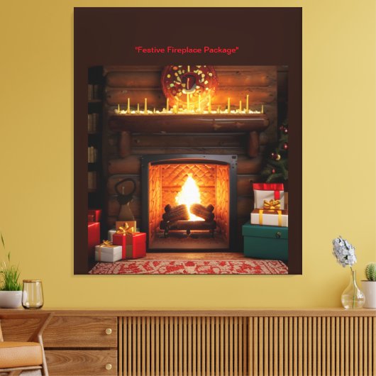 Toile Décor de cheminée festive (Insitu(Salon))