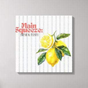 Toile Décor de cuisine au citron frais et piquant Main S