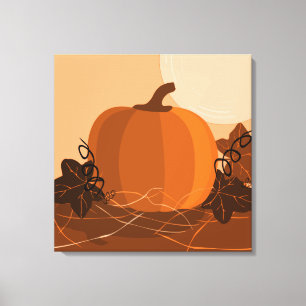 Toile Décor de la cuisine Citrouille carré Orange