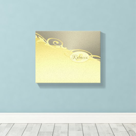 Toile Décor de luxe sur or & argent, Monogramme (Insitu (Plancher de Bois))