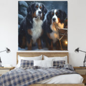 Toile Décor de Noël Bernese Mountain Snowy (Insitu(Chambre))