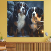 Toile Décor de Noël Bernese Mountain Snowy (Insitu(Salon))