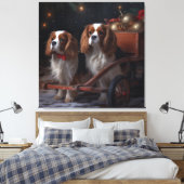 Toile Décor de Noël Cavalier King enneigé  (Insitu(Chambre))