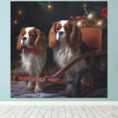 Toile Décor de Noël Cavalier King enneigé  (Insitu (Plancher de Bois))
