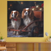 Toile Décor de Noël Cavalier King enneigé  (Insitu(Salon))