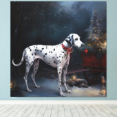 Toile Décor de Noël Dalmatien Snowy (Insitu (Plancher de Bois))