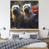 Toile Décor de Noël de Cairn Terrier Snowy Sleigh (Insitu(Chambre))