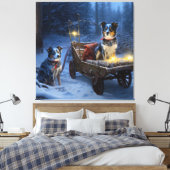Toile Décor de Noël de l'hélier bleu neige (Insitu(Chambre))