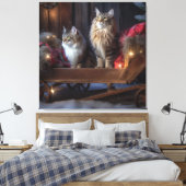 Toile Décor de Noël du Maine Coon Snowy Sleigh (Insitu(Chambre))