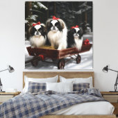Toile Décor de Noël japonais Chin Snowy Sleigh (Insitu(Chambre))