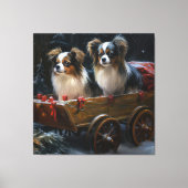 Toile Décor de Noël Papillon Snowy Sleigh (Recto)