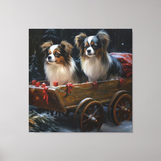 Toile Décor de Noël Papillon Snowy Sleigh (Recto)