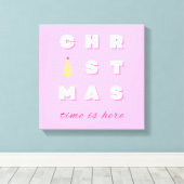 Toile Décor de Noël rose Abstrait (Insitu (Plancher de Bois))
