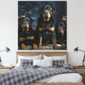 Toile Décor de Noël Rottweiler Snowy Sleigh (Insitu(Chambre))