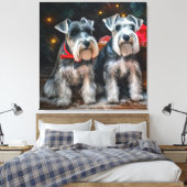 Toile Décor de Noël Schnauzer Snowy Sleigh (Insitu(Chambre))
