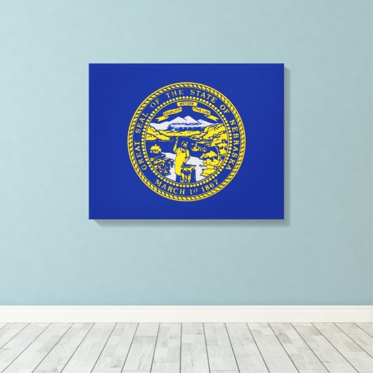 Toile Décor Design du drapeau de l'État du Nebraska (Insitu (Plancher de Bois))