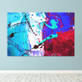 Toile Décor Moderne Bleu Et Rouge, (Insitu (Plancher de Bois))