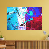 Toile Décor Moderne Bleu Et Rouge, (Insitu(Salon))