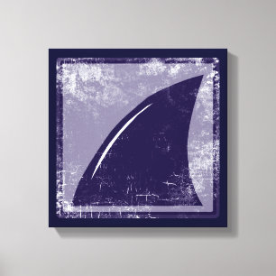 Toile décor nageoire de requin bleu